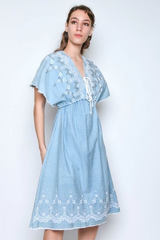 Vestido midi - Azul - 