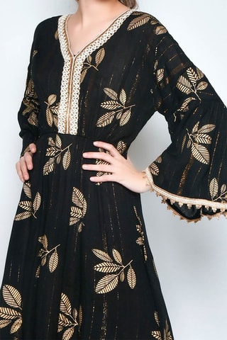 Vestido comprido - Preto -  e 