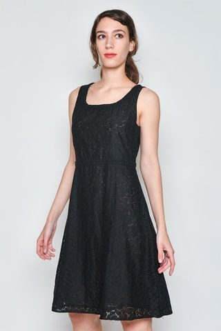 Vestido estilo patinadora sem mangas - Preto - 