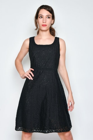 Vestido estilo patinadora sem mangas - Preto - 