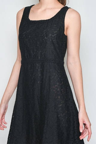 Vestido estilo patinadora sem mangas - Preto - 