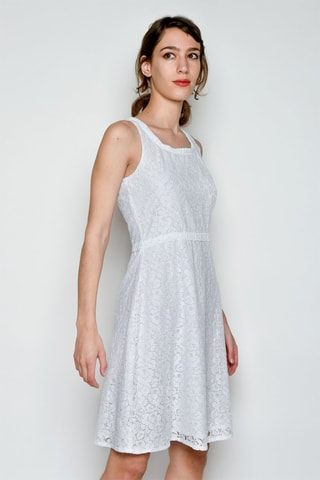 Vestido curto sem mangas - Branco - 