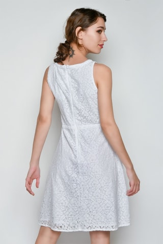 Vestido curto sem mangas - Branco - 