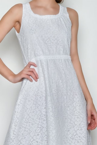 Vestido curto sem mangas - Branco - 