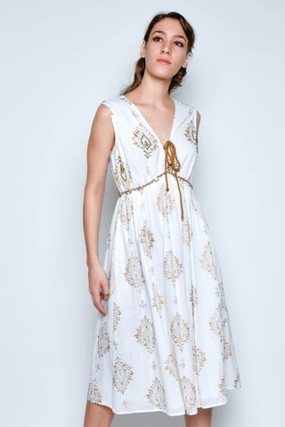 Vestido midi sem mangas - Branco - 