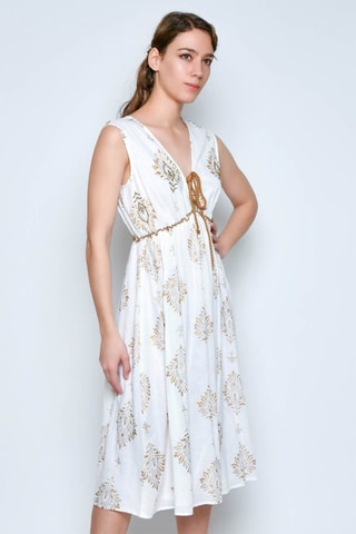 Vestido midi sem mangas - Branco - 