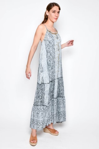 Vestido comprido - Cinzento -  e 