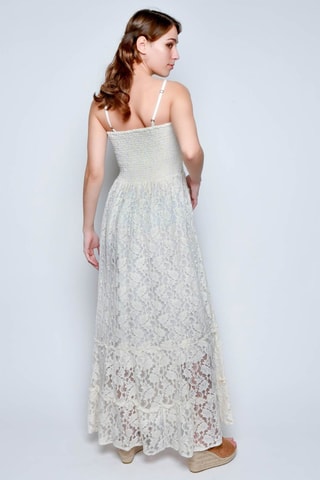 Vestido comprido - Bege - 