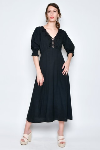 Vestido midi - Preto - 