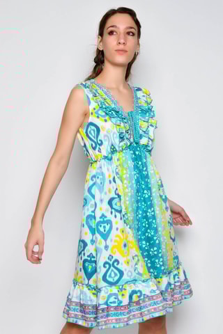 Vestido trapézio - Azul - Azul