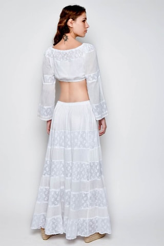 Top e saia comprida - Branco - 