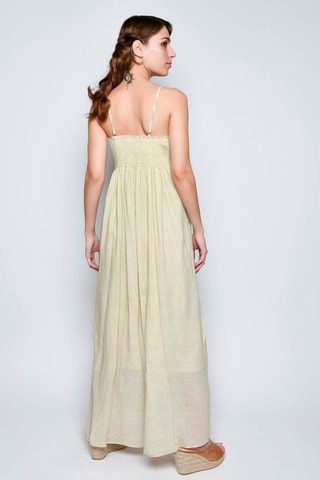 Vestido comprido - Bege - 