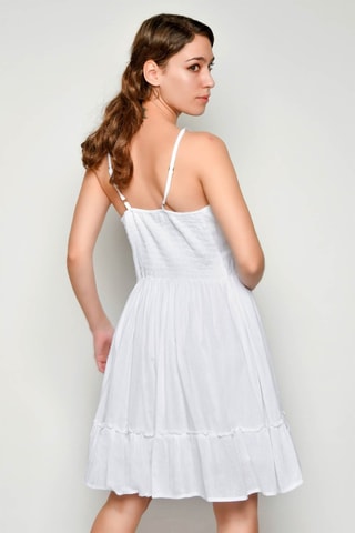 Vestido curto sem mangas - Branco - 