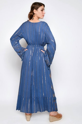 Vestido comprido - Azul - Azul-pato