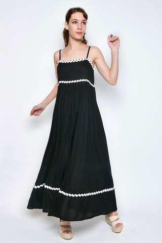 Vestido comprido - Preto -  e 