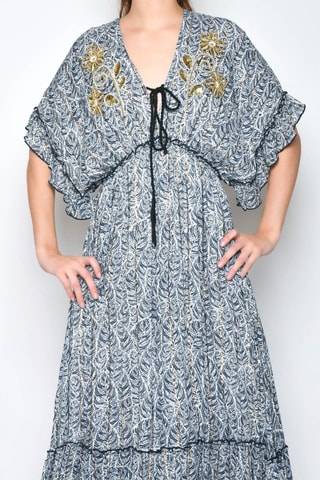 Vestido comprido - Cinzento - Cinzento