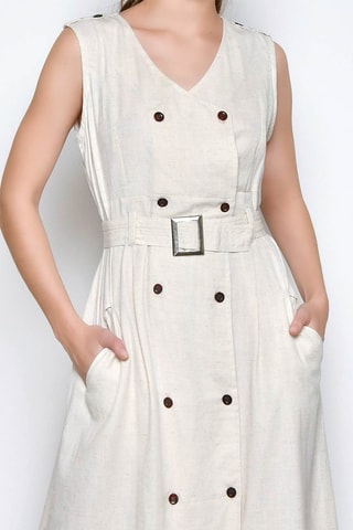 Vestido-camisa - Bege - 