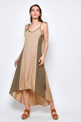 Vestido comprido Bege - Bege