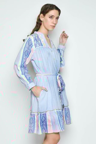 Vestido-camisa - Azul - Azul