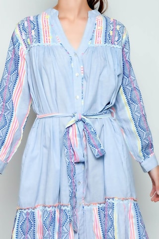Vestido-camisa - Azul - Azul