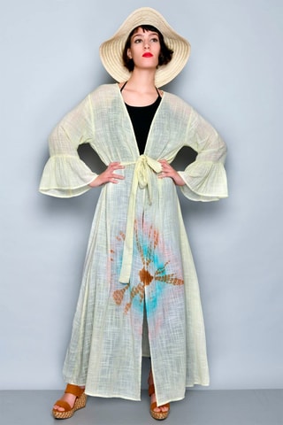 Quimono Bege - Amarelo