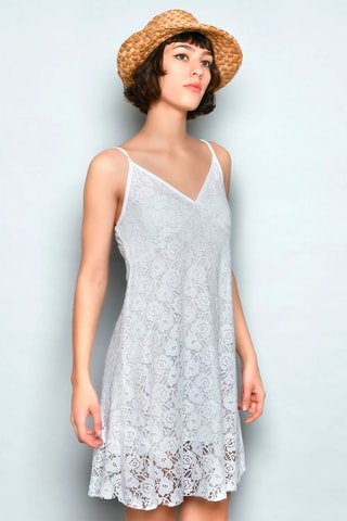 Vestido trapézio Branco - Branco