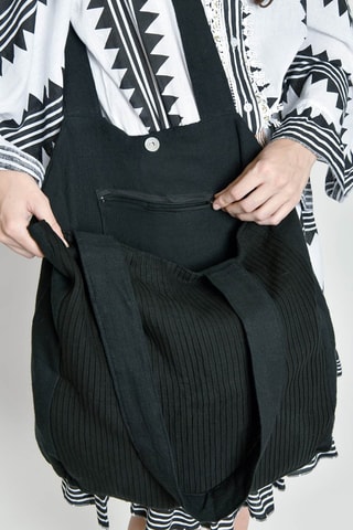 Mala cabaz em fibras de bambu - Preto - Preto