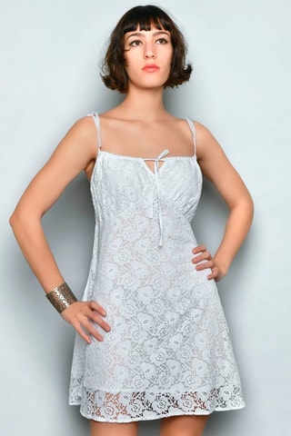 Vestido trapézio Branco - Branco