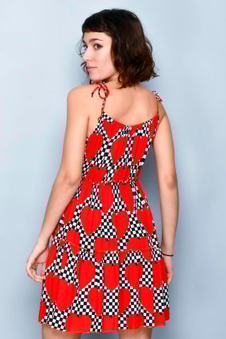 Vestido estilo patinadora Vermelho e branco - Branco e vermelho