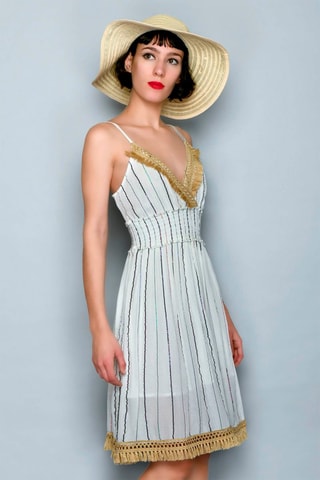 Vestido trapézio Branco - Branco