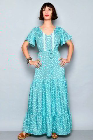 Vestido comprido Turquesa -  e 