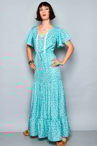 Vestido comprido Turquesa -  e 