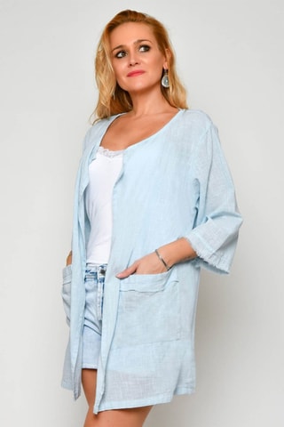 Quimono comprido 
Azul-claro - 