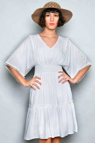 Vestido estilo patinadora Branco - Branco