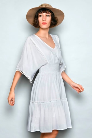 Vestido estilo patinadora Branco - Branco