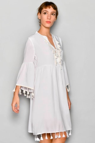 Vestido trapézio Branco - Branco