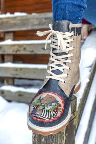 Stivaletti Bear and Flowers  - Multicolore