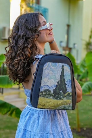 Zaino Vincent van Gogh A Wheat Field with Cypresses  - Multicolore