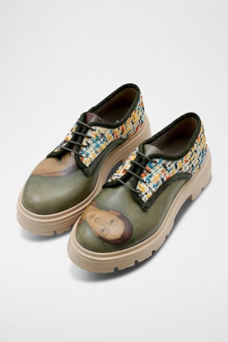 Stringate platform in pelle vegan Brooklyn  - Multicolore