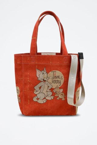 Shopping bag in pelle vegan Tom & Jerry  - Multicolore