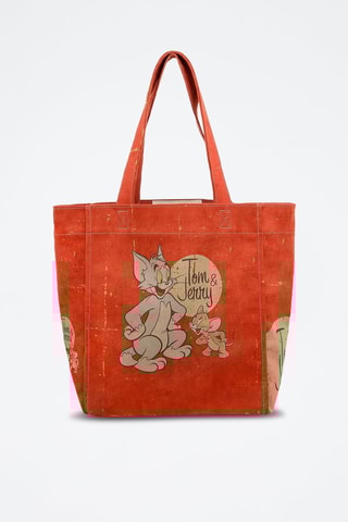Shopping bag in pelle vegan Tom & Jerry  - Multicolore