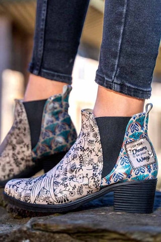 Stivaletti Beatles con tacco Let Your Dreams Be Your Wings  - Multicolore