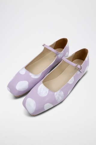 Ballerine in pelle vegan Brush Dots  - Multicolore