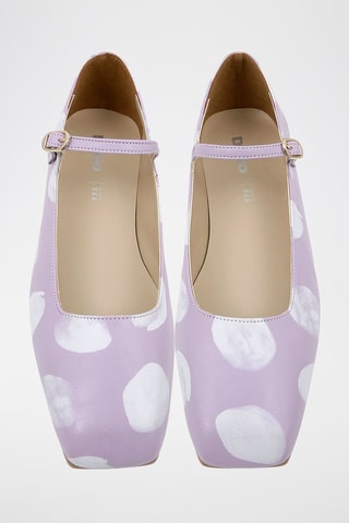 Ballerine in pelle vegan Brush Dots  - Multicolore