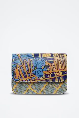 Borsa a spalla in pelle vegan Y - Multicolore