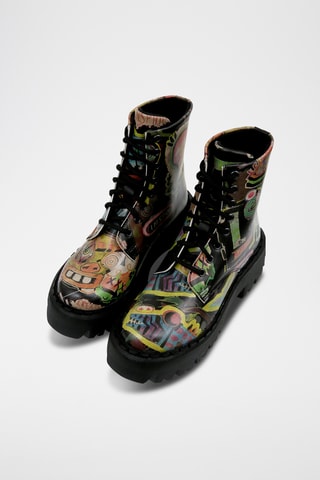 Stivaletti platform in pelle vegan Human Inspo  - Multicolore