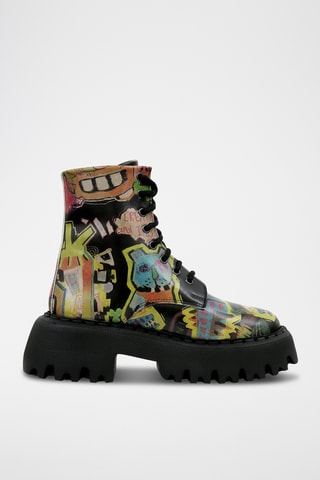 Stivaletti platform in pelle vegan Human Inspo  - Multicolore