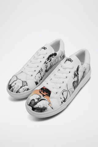 Sneakers in pelle vegan Sunset Animals  - Multicolore