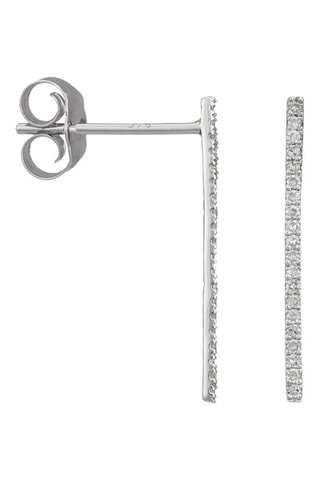 Pendientes Straight fall - Oro blanco y diamantes