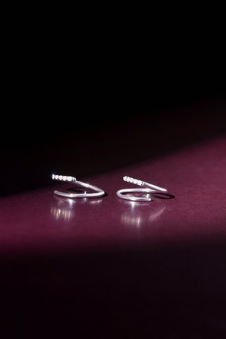 Pendientes Joli tourbillon diamant - Oro blanco y diamantes